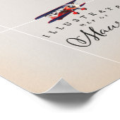 Illustratieve kaart van Mauritius Poster (Hoek)