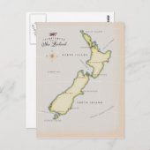 Illustratieve kaart van Nieuw-Zeeland (Voorkant / Achterkant)