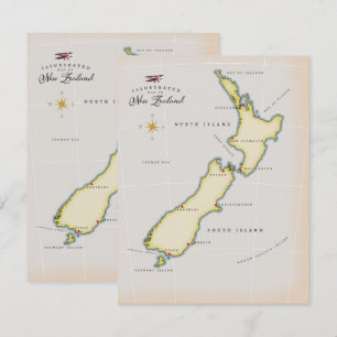 Illustratieve kaart van Nieuw-Zeeland