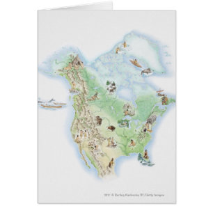 Illustratieve kaart van Noord-Amerika