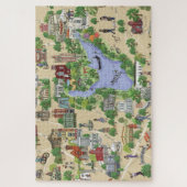 Illustratieve kaart van Oakland, meer van Merritt Legpuzzel (Verticaal)