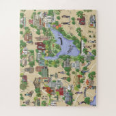 Illustratieve kaart van Oakland, meer van Merritt Legpuzzel (Verticaal)