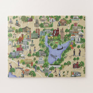 Illustratieve kaart van Oakland, meer van Merritt  Legpuzzel