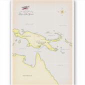 Illustratieve kaart van Papoea-Nieuw-Guinea Sticker (Voorkant)