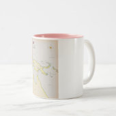 Illustratieve kaart van Papoea-Nieuw-Guinea Tweekleurige Koffiemok (Voorkant rechts)