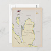 Illustratieve kaart van Qatar (Voorkant / Achterkant)