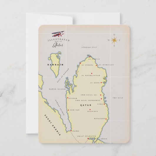 Illustratieve kaart van Qatar (Voorkant)