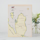 Illustratieve kaart van Qatar (Staand voorkant)