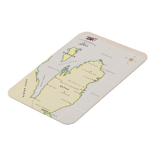 Illustratieve kaart van Qatar Magneet (Linkerzijde)