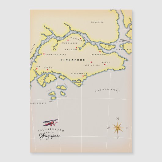 Illustratieve kaart van Singapore (Voorkant)