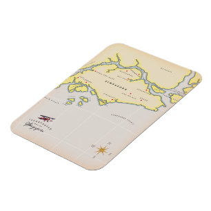 Illustratieve kaart van Singapore Magneet