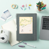 Illustratieve kaart van Singapore Sticker (iPad Cover)