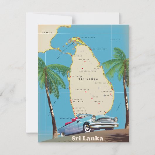 Illustratieve kaart van Sri Lanka (Achterkant)