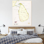 Illustratieve kaart van Sri Lanka Canvas Afdruk (Insitu (Slaapkamer))