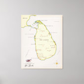 Illustratieve kaart van Sri Lanka Canvas Afdruk (Voorkant)