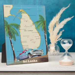 Illustratieve kaart van Sri Lanka Fotoplaat