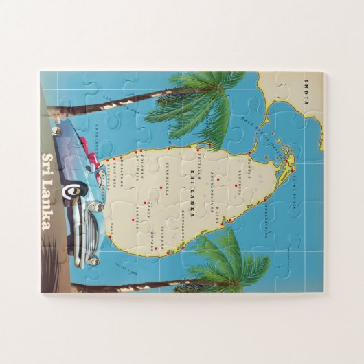 Illustratieve kaart van Sri Lanka Legpuzzel (Horizontaal)