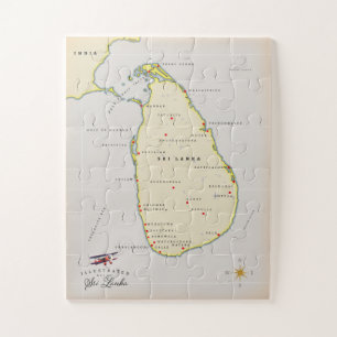 Illustratieve kaart van Sri Lanka Legpuzzel