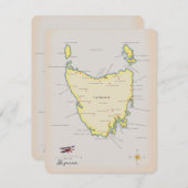 Illustratieve kaart van Tasmanie. (Voorkant / Achterkant)