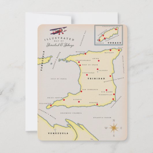 Illustratieve kaart van Trinidad en Tobago (Achterkant)