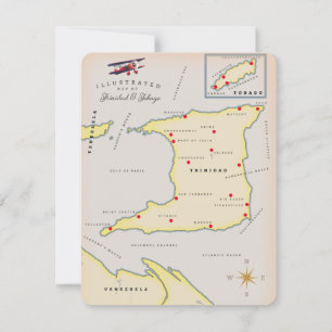 Illustratieve kaart van Trinidad en Tobago