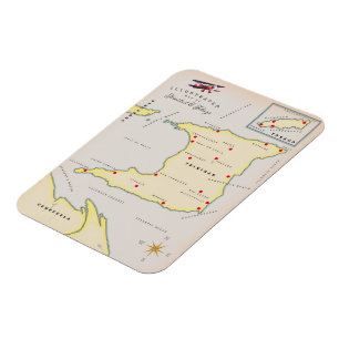 Illustratieve kaart van Trinidad en Tobago Magneet