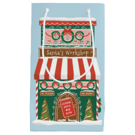 Illustratieve kerstdagen in de kerstwinkel van de  klein cadeauzakje