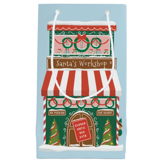 Illustratieve kerstdagen in de kerstwinkel van de  klein cadeauzakje (Voorkant)