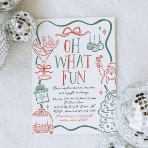 Illustratieve kerstfeest uitnodiging