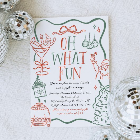 Illustratieve kerstfeest uitnodiging