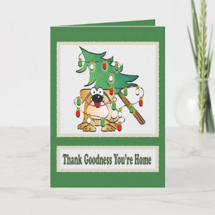 Illustratieve kerstkaart voor Dog Cartoon  Kaart