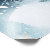 Illustratieve kerststad in de sneeuw foto afdruk (Hoek)