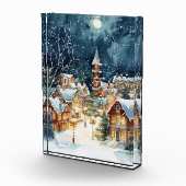 Illustratieve kerststad in de sneeuw fotoblokken (Rechts)