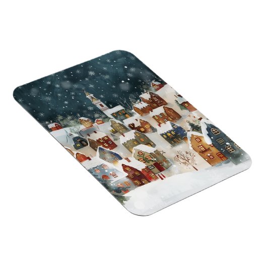 Illustratieve kerststad magneet (Rechterzijde)