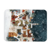 Illustratieve kerststad magneet (Horizontaal)
