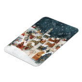 Illustratieve kerststad magneet (Linkerzijde)