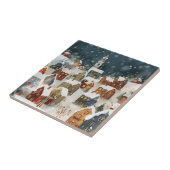 Illustratieve kerststad tegeltje (Zijkant)