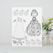 Illustratieve kleurpagina voor trouwactiviteiten (Staand voorkant)