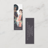 Illustratieve kleurstof + bloem-vroedvrouw mini visitekaartje (Voorkant / Achterkant)