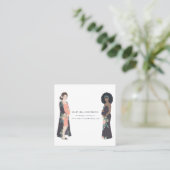 Illustratieve kleurstof + bloem-vroedvrouw vierkante visitekaartje (Staand voorkant)