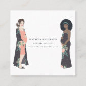 Illustratieve kleurstof + bloem-vroedvrouw vierkante visitekaartje (Voorkant)