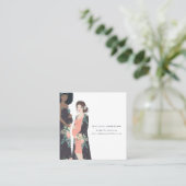 Illustratieve kleurstof + bloem-vroedvrouw vierkante visitekaartje (Staand voorkant)