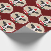 Illustratieve Koe Santa Hat Novelty Kerstmis Cadeaupapier (Hoek)