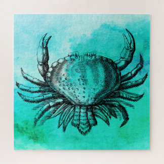 Illustratieve krab (onderwaterdier) Jigzaag Puzzle Legpuzzel