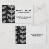 Illustratieve krijtbloemen visitekaartje (Voorkant / Achterkant)