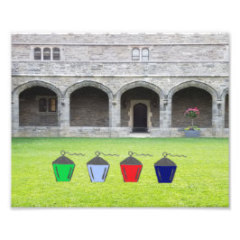 Illustratieve lantaarns in Bryn Mawr Cloisters Foto Afdruk