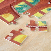 Illustratieve Londense stad in de sneeuw Kerstmis Legpuzzel (Zijkant)