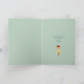 Illustratieve Londense stad in de sneeuwkerst Feestdagen Kaart (Binnen)