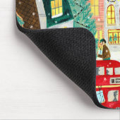 Illustratieve Londense stad in de sneeuwkerst Muismat (Hoek)