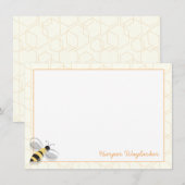 Illustratieve naam van de "Flying Bee Animal Bug"  Notitiekaartje (Voorkant / Achterkant)